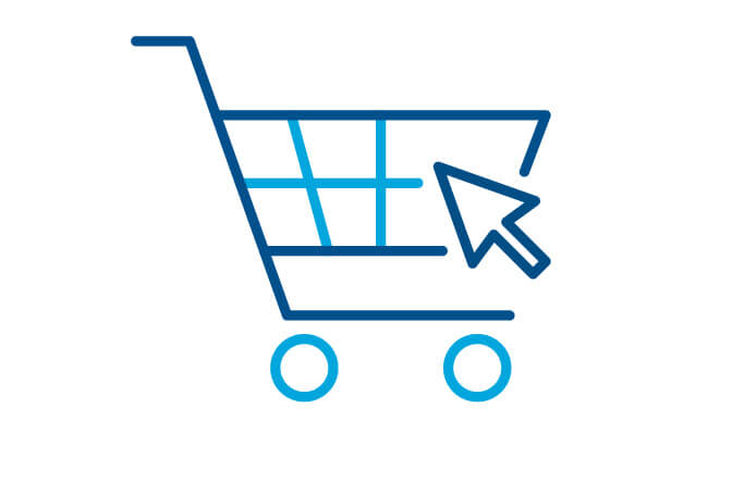 Icon Bestellungen direkt vor Ort oder online