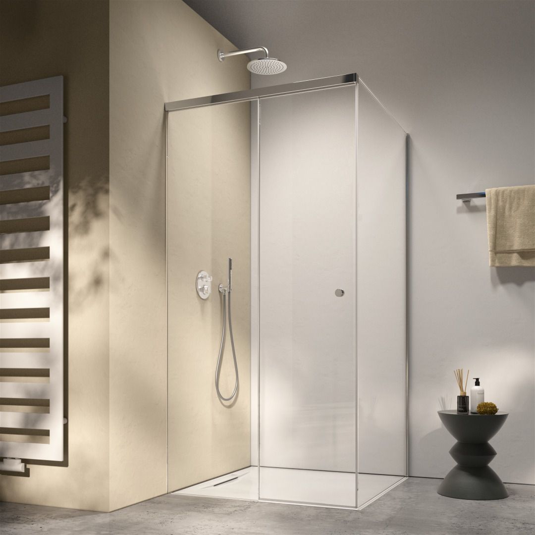 FOR Bathment 4 Duschabtrennung Gleittür Seitenwand
