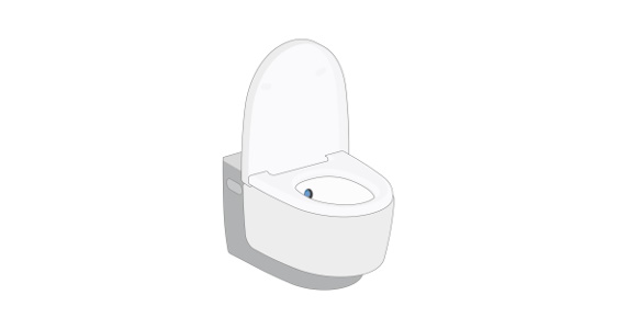 Dusch-WC: Duscharm in Ruheposition