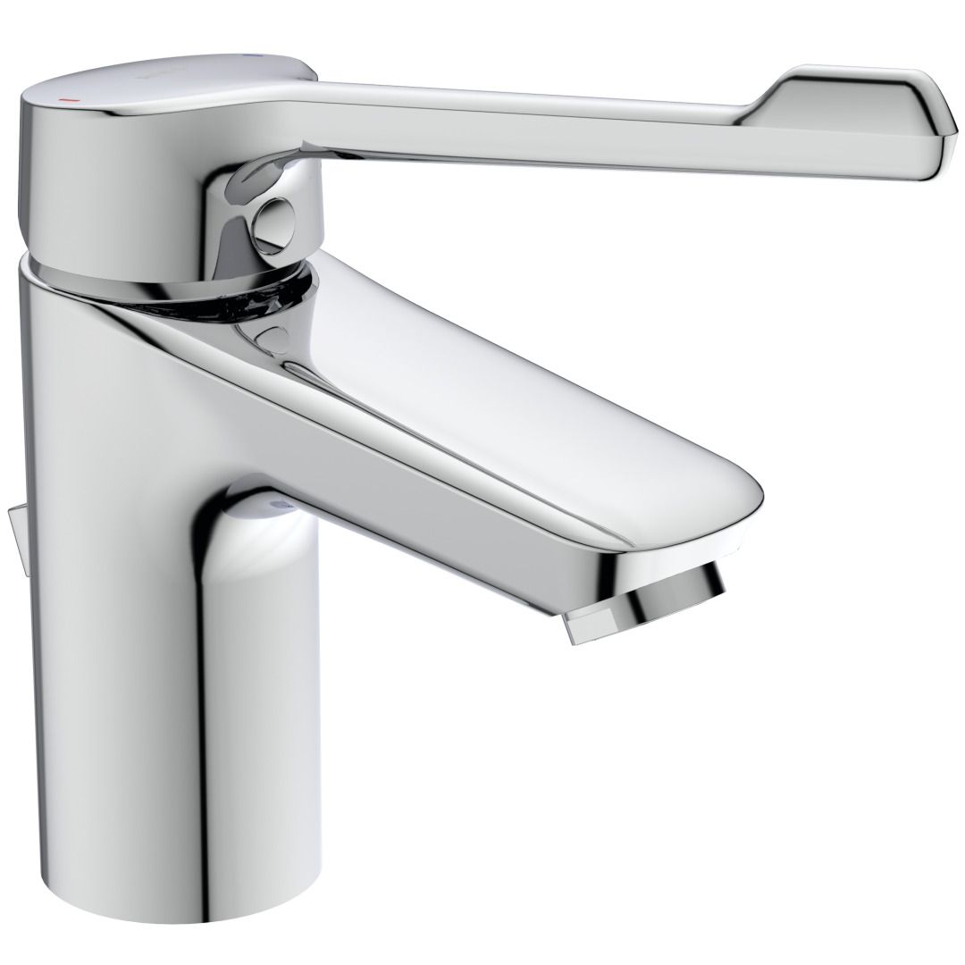 R+F Europa CARE-Waschtischarmatur, langer Griffhebel, Ausladung 105 mm