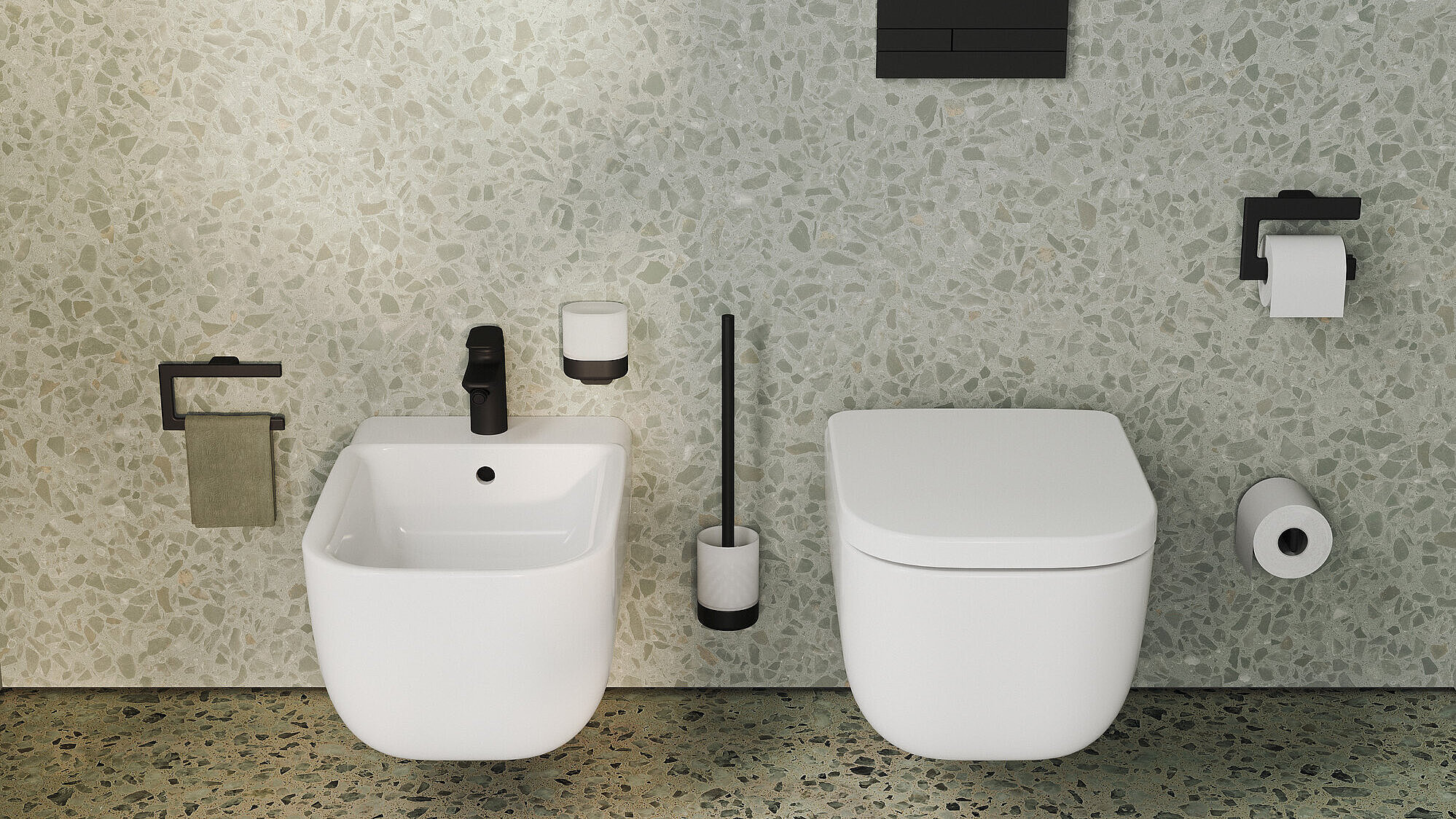 moderne Gestaltung WC Bereich mit Bidet Leano FOR Badwelt 