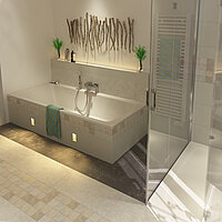 mittelgroßes Bad, Detailansicht Badewanne