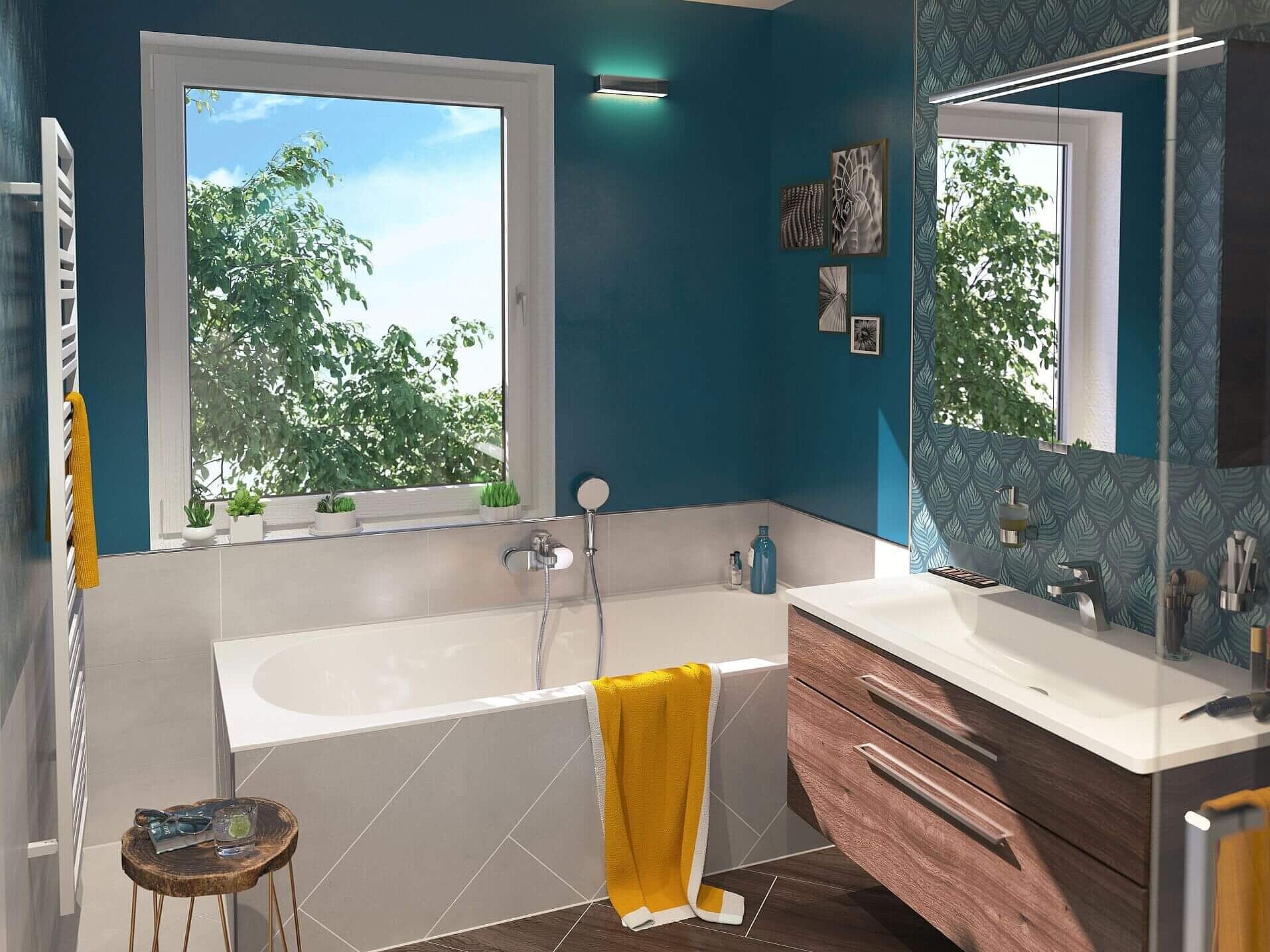 OPtiset BAdewann und Waschtisch