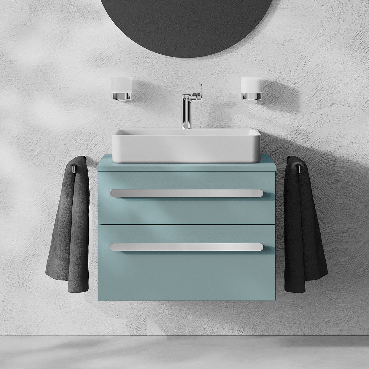 © FOR FOR Bathment Waschtischunterschrank Farbe Eisblau