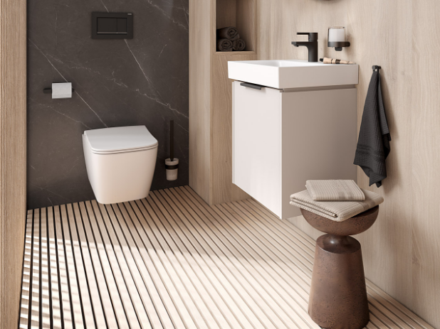 VÉO VÉO Gästebad WC Waschtisch Unterschrank wandhängend