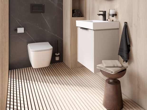 VÉO Gästebad WC Waschtisch Unterschrank wandhängend