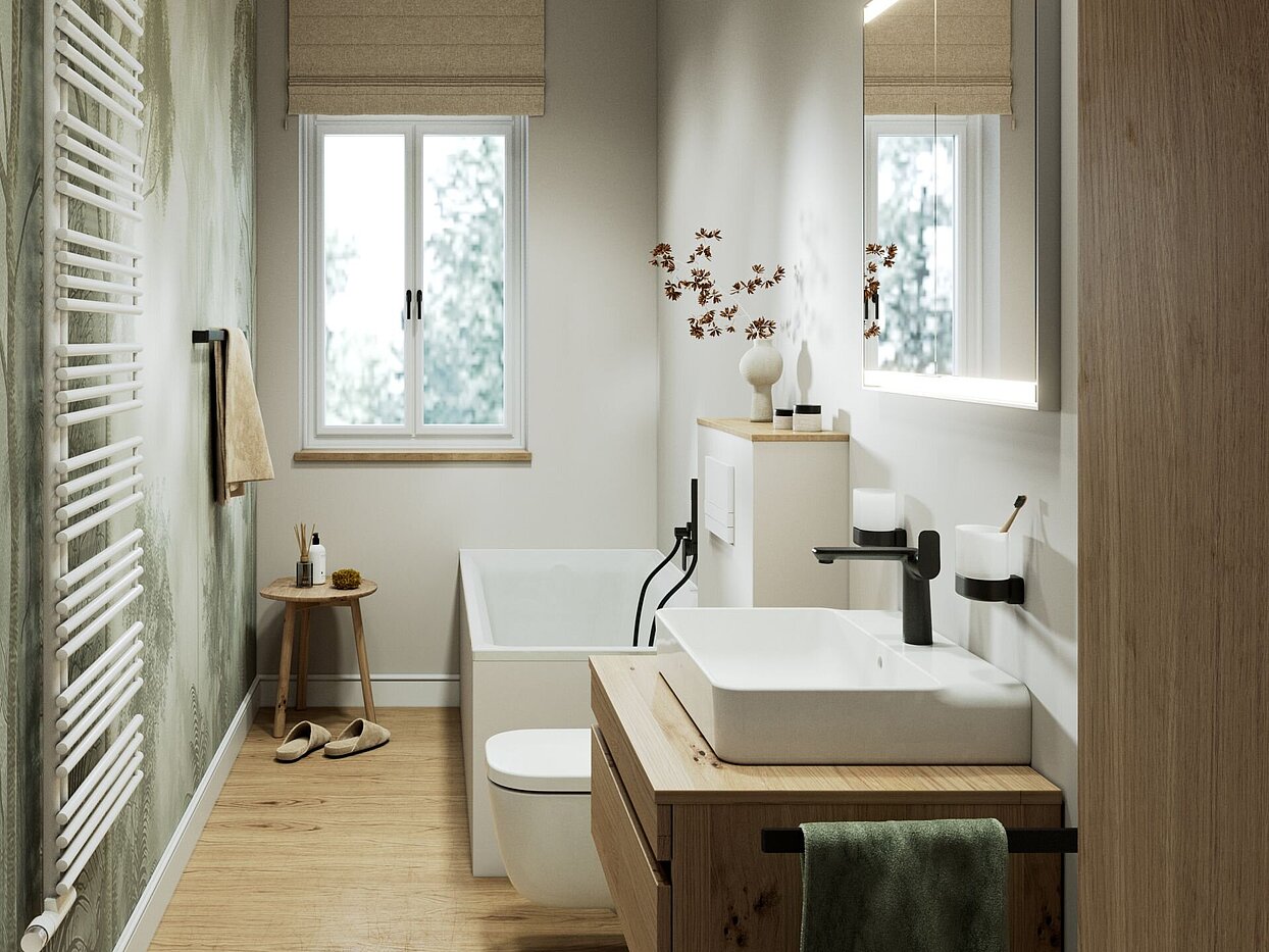 Kleines Schlauchbad mit Badewanne, FOR Leano