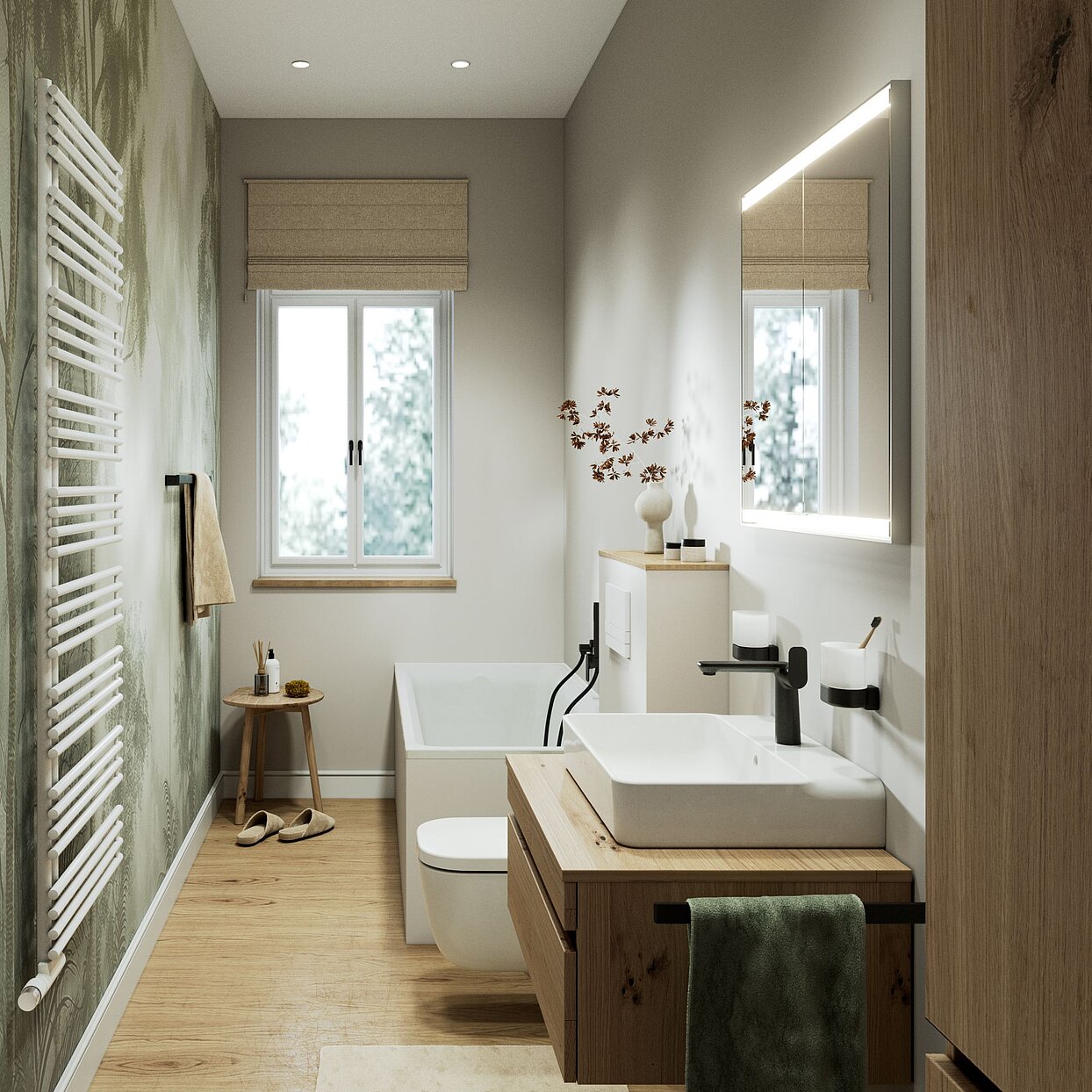 Kleines Schlauchbad mit Badewanne, FOR Leano