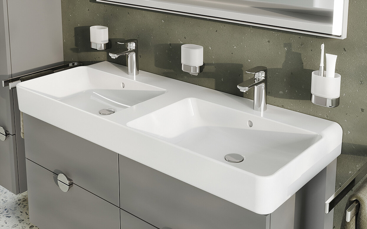 FOR Leano Doppelwaschtisch Armaturen chrom