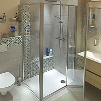 Kleines Bad, Detailansicht Dusche