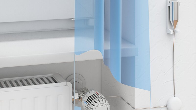 Thermostatventil mit Fernfühler Einbausituation
