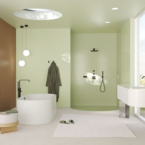 Badezimmer mit Dornbracht Armaturen IMO platin