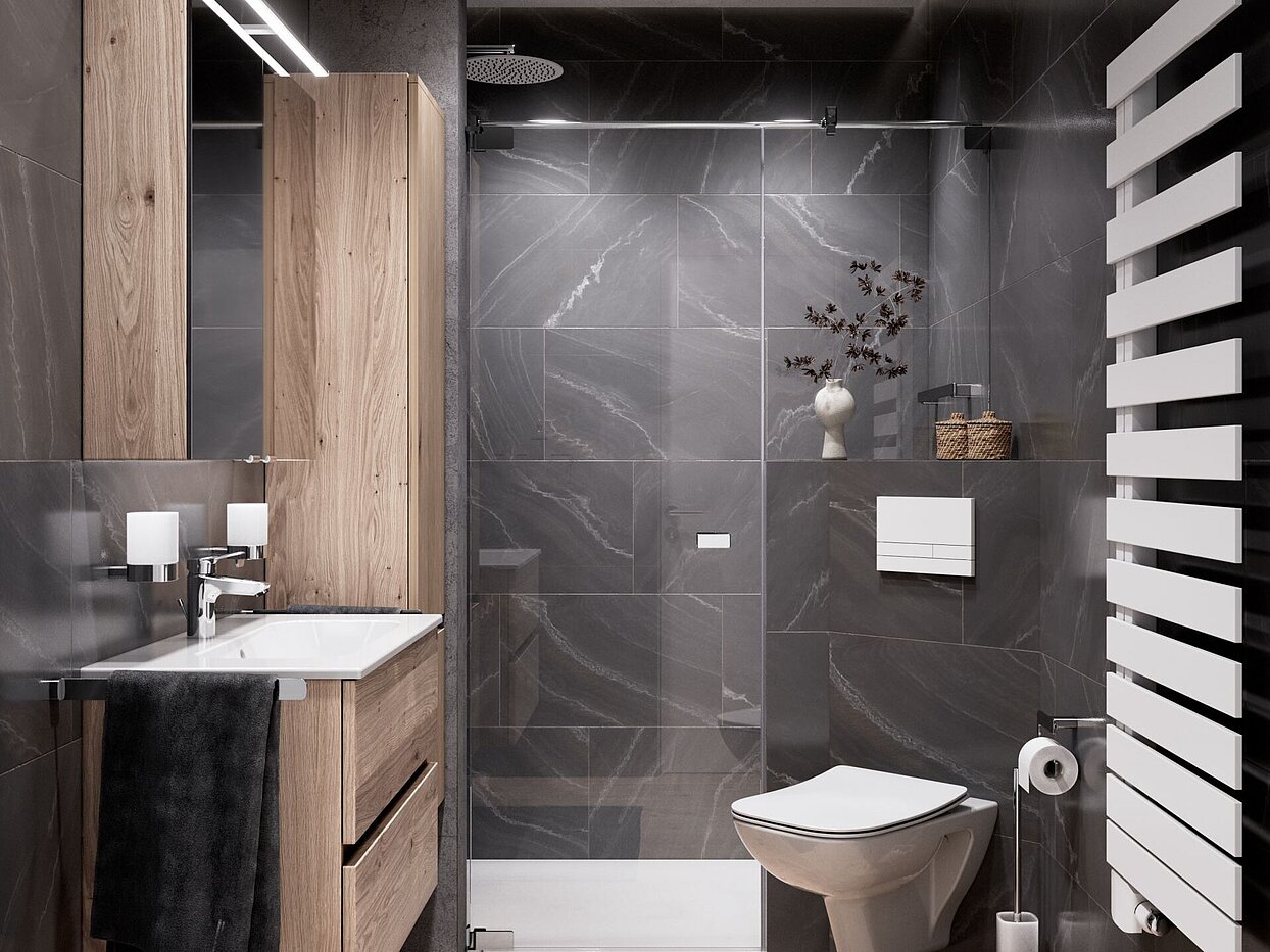 Kleines Bad mit Dusche, 4 qm, 162x258, Europa