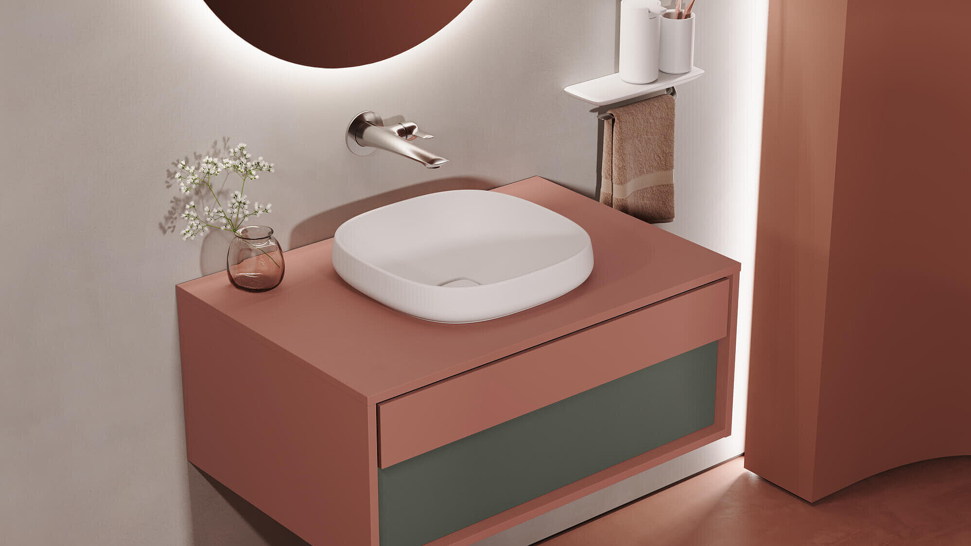 FOR Odivis Waschtischanlage Aufsatzschale Armatur chrom