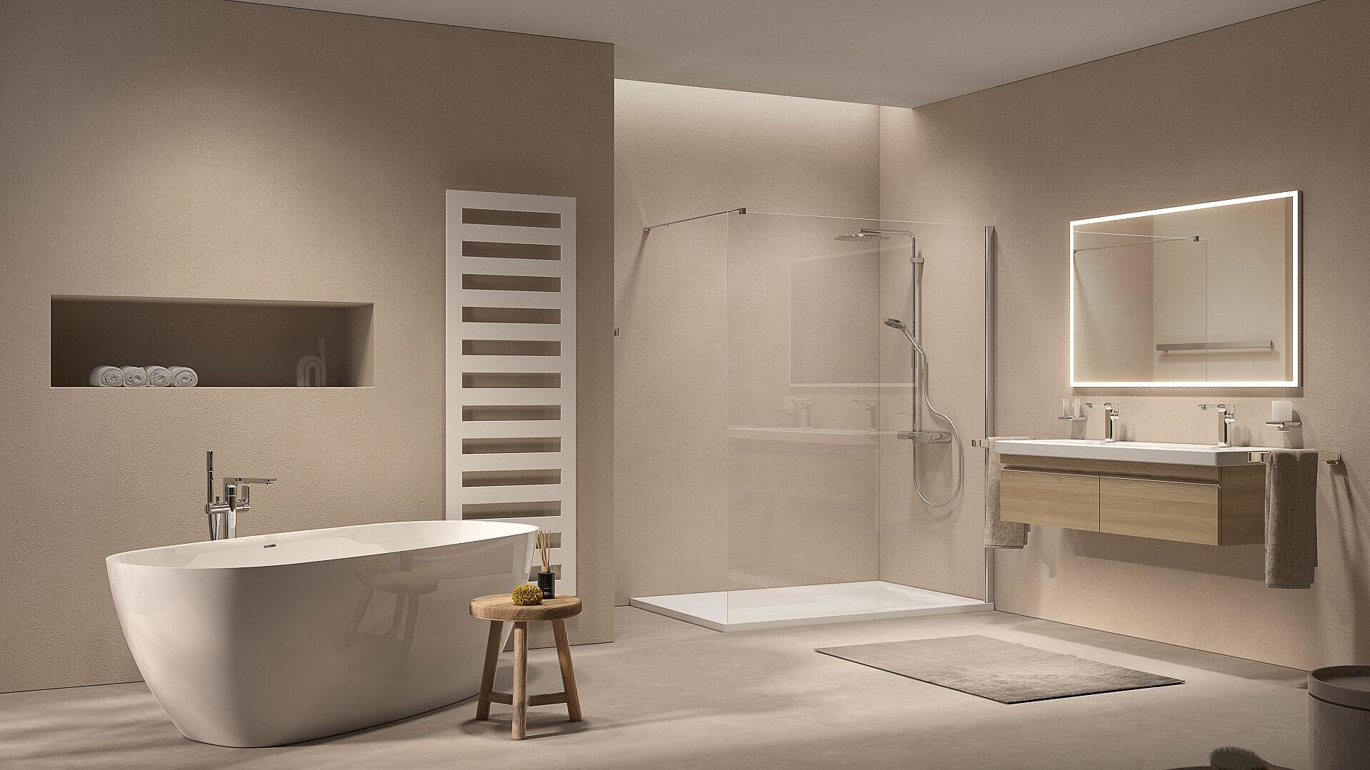 FOR Bathment 4 freistehende Badewanne Mineralguss