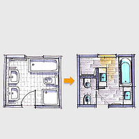 2 Badvarianten im Grundriss