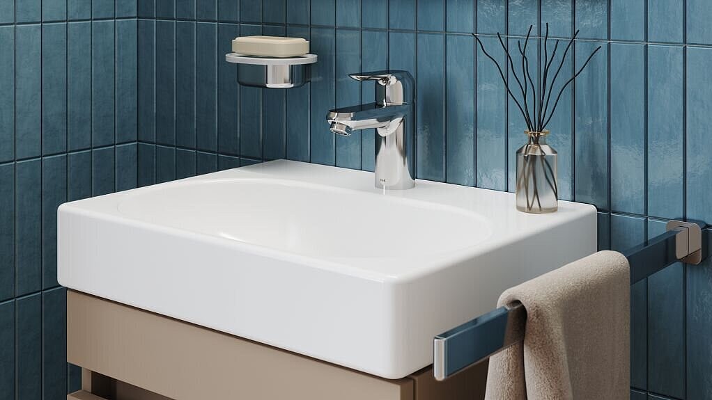 © FOR FOR Tavona Handwaschbecken eckig Armatur chrom