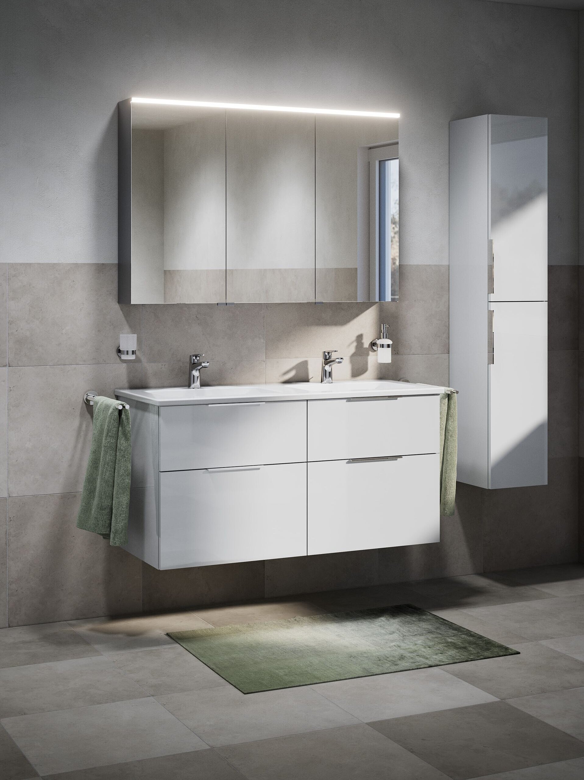 Perfetto Waschtisch-Set weiß 1200 cm breit