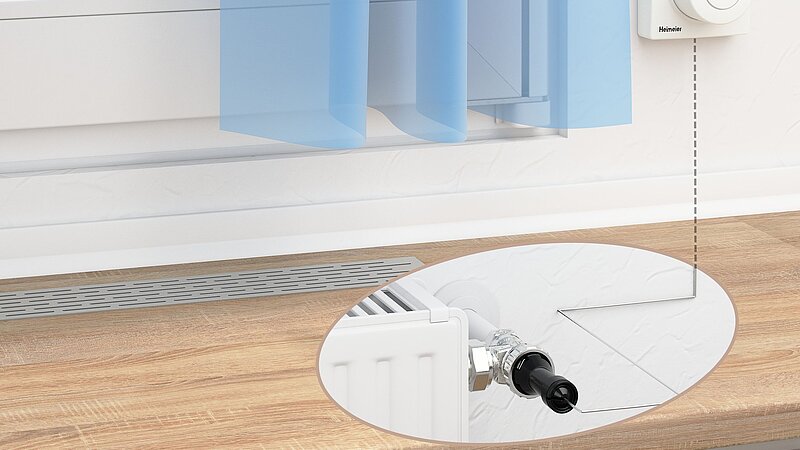Thermostatventil Ferneinsteller Einbausituation