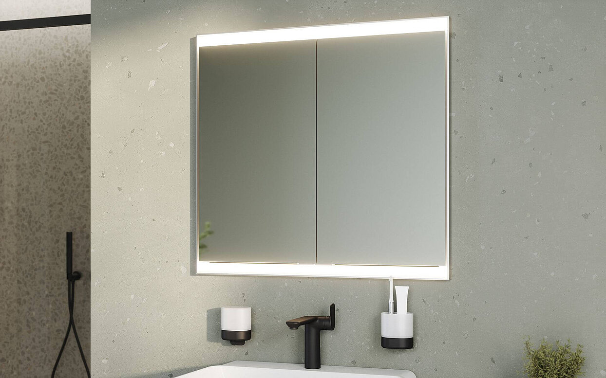 © FOR FOR Bathment LED-Lichtspiegel eckig im FOR Leano Bad