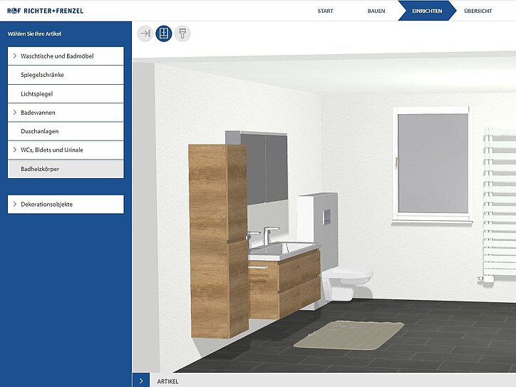 Planung im R+F Badplaner, 3D-Ansicht