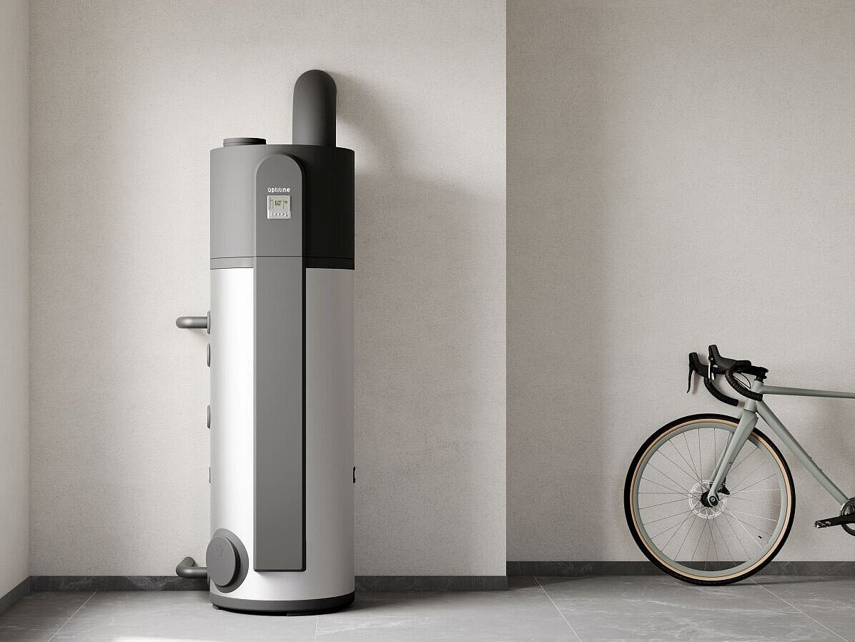 Optiline Trinkwasserwärmepumpe Aqua 2.0, aufgestellt in Innenraum