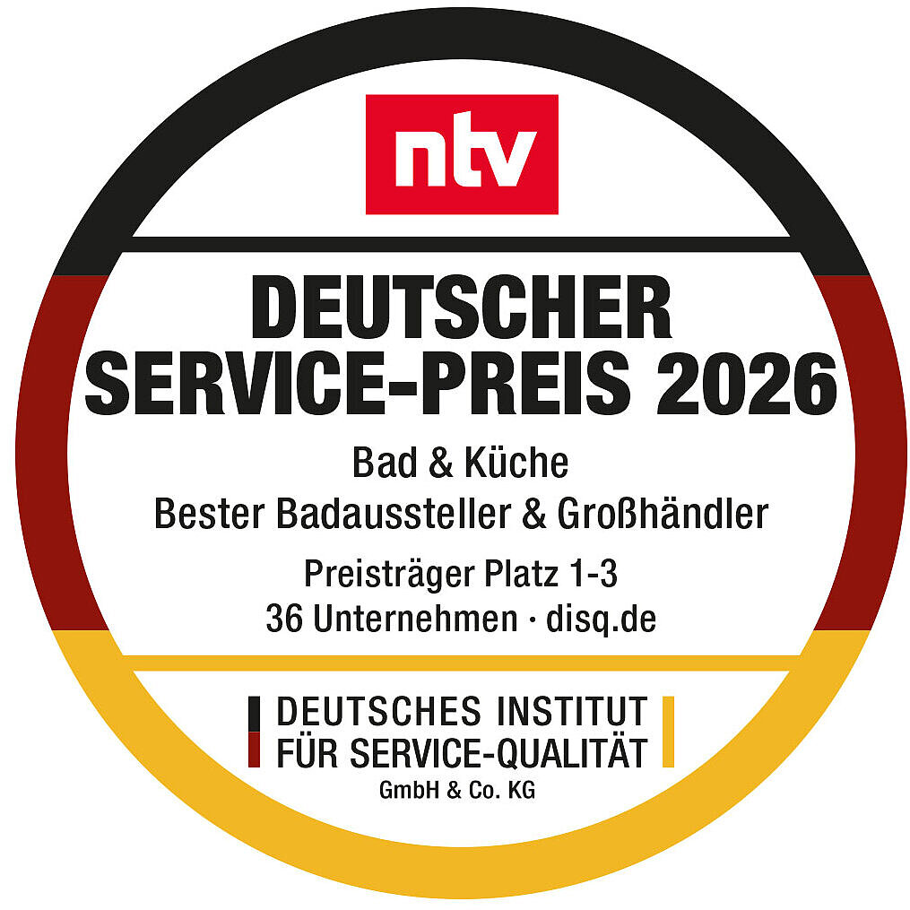 Siegel Deutscher Service-Preis 2026 - Bester Badaussteller & Großhändler