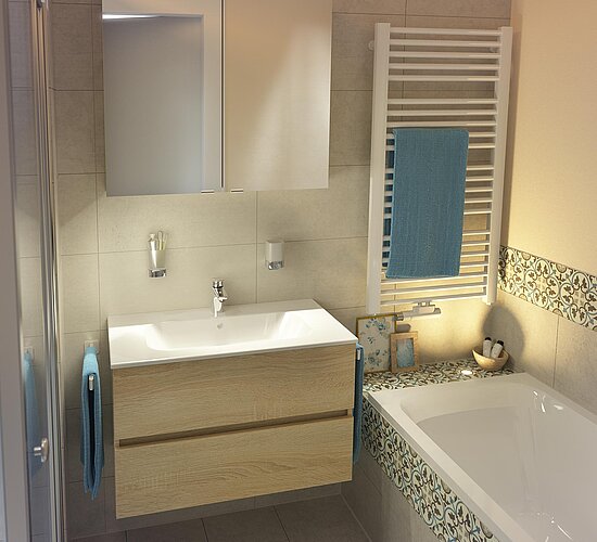 Kleines Bad, Detailansicht Waschtisch