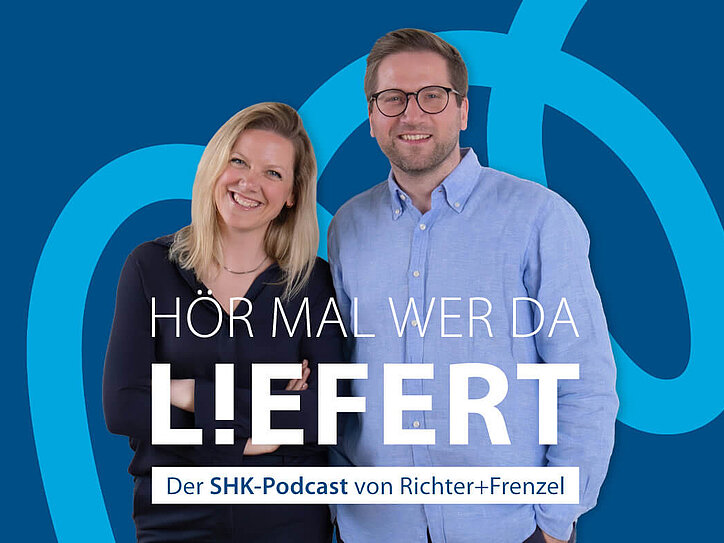 Cover R+F Podcast “Hör mal, wer da liefert” mit Marina Prucker und Bene Schellenberger