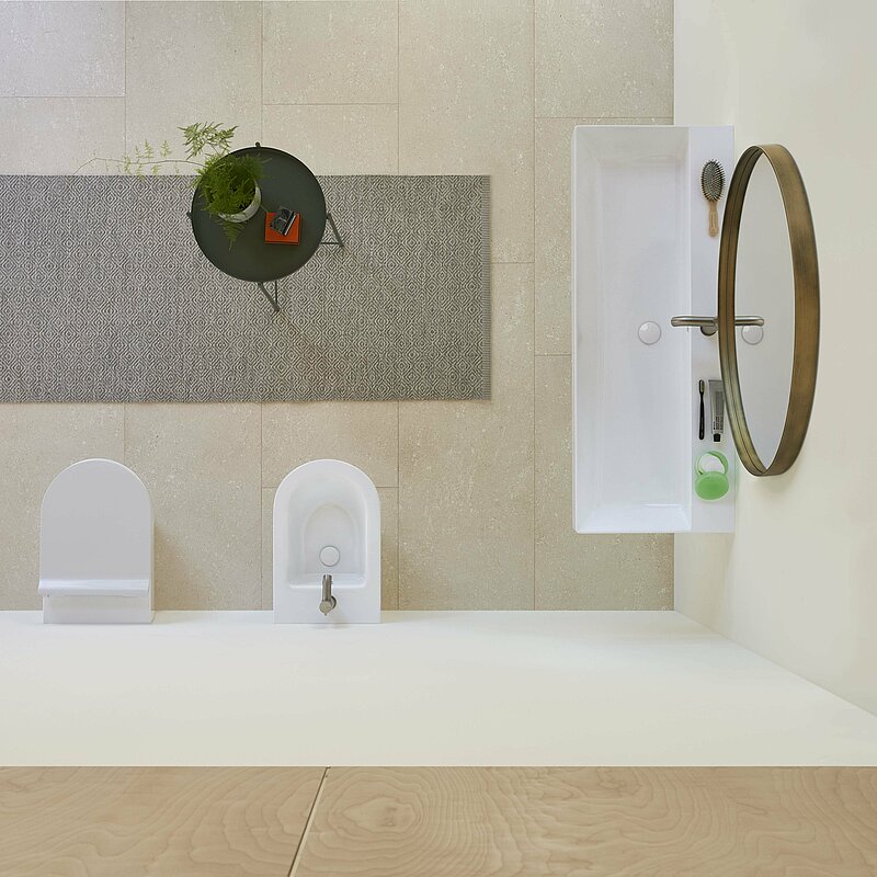 GSI Kube X: Waschtisch, WC, Bidet - Vogelschau