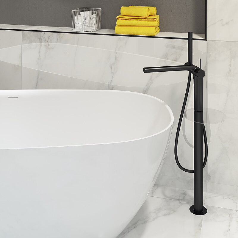 MyStar Badewanne mit Standarmatur, mattschwarz