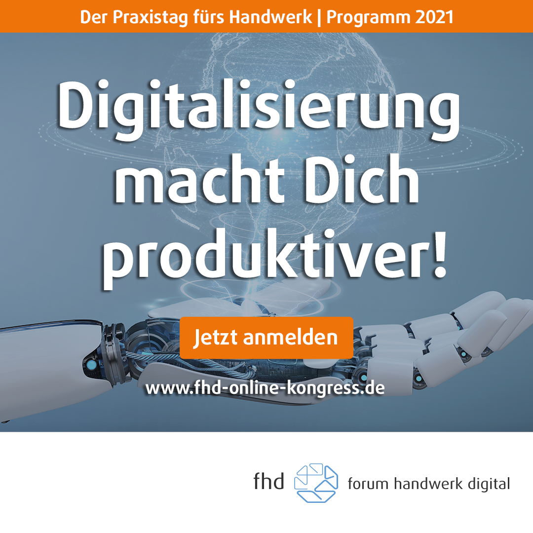 fhd Online-Kongress 2021: Themenschwerpunkt "Digitalisierung macht dich produktiver" 